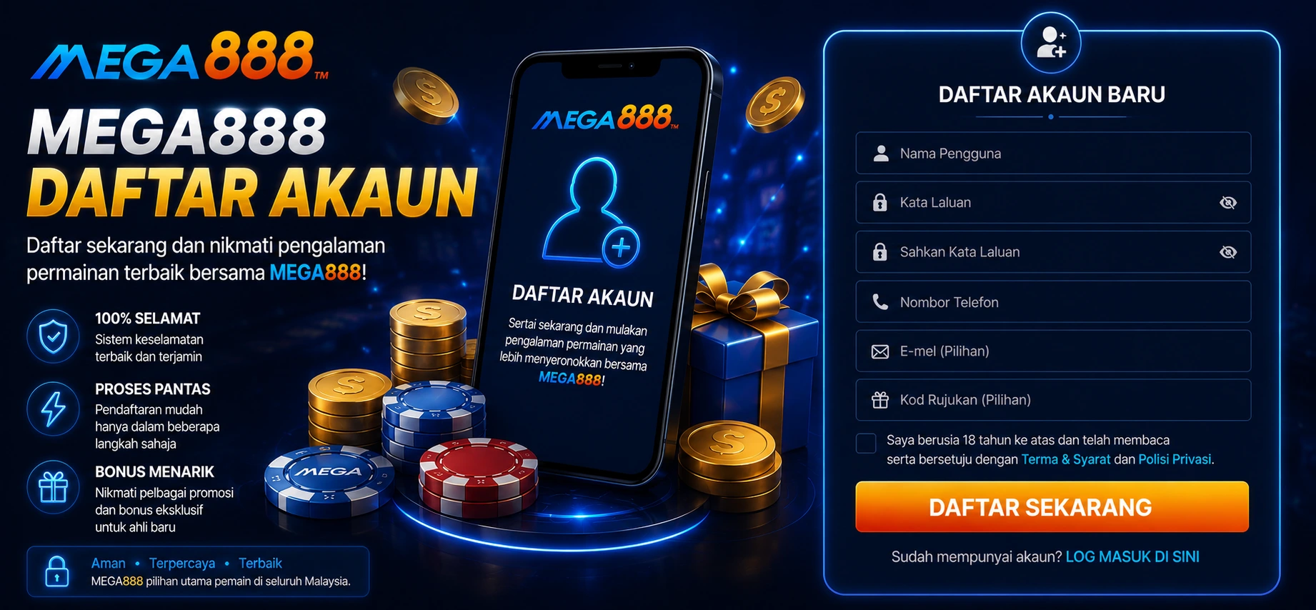 Panduan Mega888 daftar akaun Malaysia